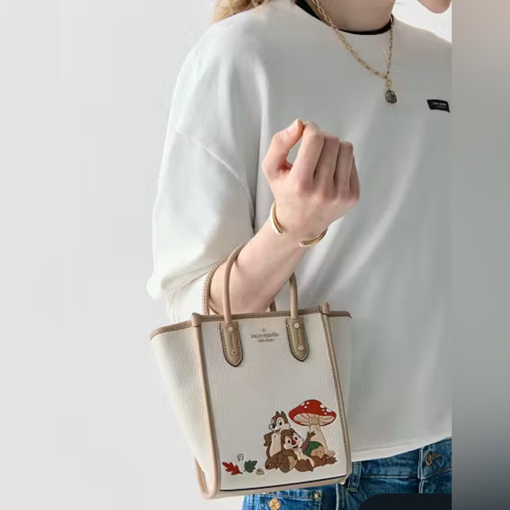 Kate Spade x Disney NWT Chip N Dale Mini Ella Tote Limited Edition - Picture 3 of 17